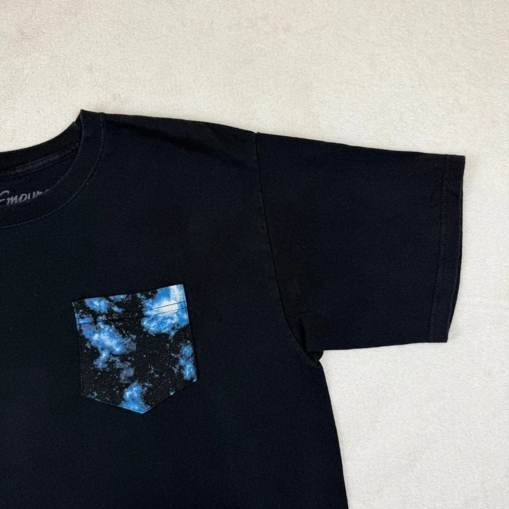 Empyre Worldwide Mens Large Black Pocket T-Shirt Galaxy Space Print Cotton‎ Tee